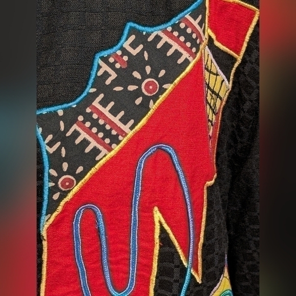 Julia Kim Embroidered Abstract Art Blazer Size 1X Art To Wear - Picture 7 of 16